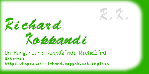 richard koppandi business card